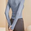 Yoga clothes women's tight tshirt sports long sleeves running training pilates standup neck zipper fitness clothes jacket spring