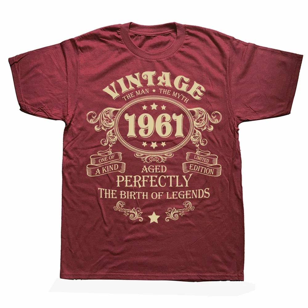 

Vintage 1961 The Man The Myth The Birth of Legends T Shirts Graphic Cotton Streetwear Short Sleeve Birthday Gifts Summer T-shirt 4XL