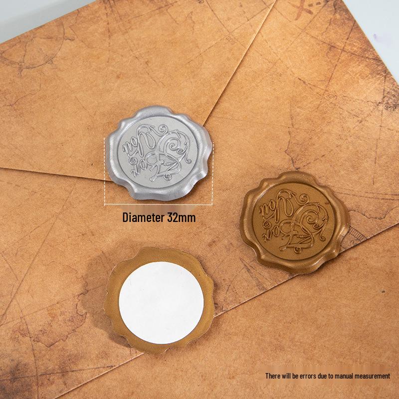 Vintage-Style Sealing Wax Stamp Stickers for Invitations & Greeting Cards