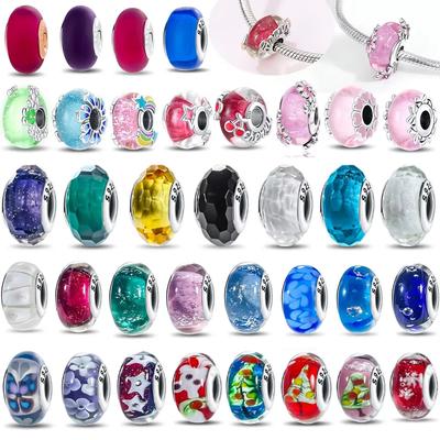 Braccialetti in Rame Donna Fai da Te Gioielli Regali Accessori Perline Charm Vetro di Murano Rosa Autentico Fiore Blu Perla Farfalla