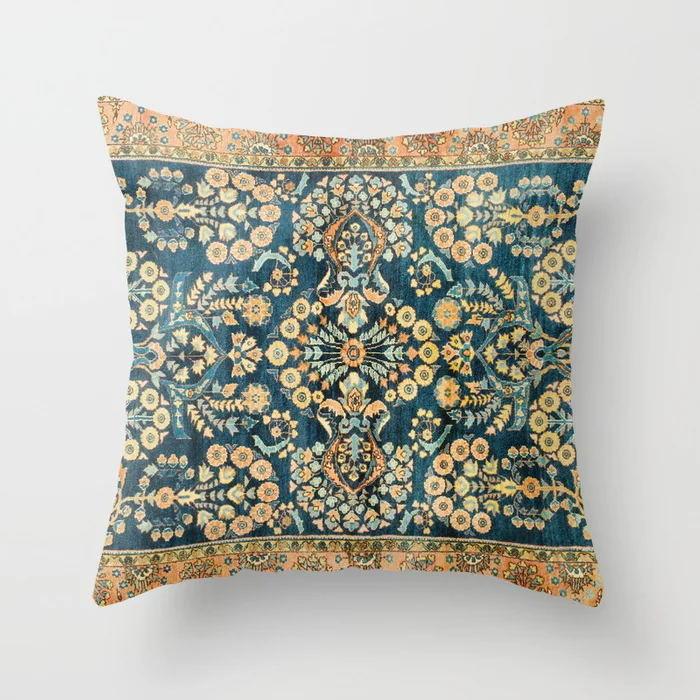 Ethnic Style Pattern Square Polyester Pillowcase, Sofa Living Room Decorative Cushion Cover, Bedroom Bedside Pillow Cover