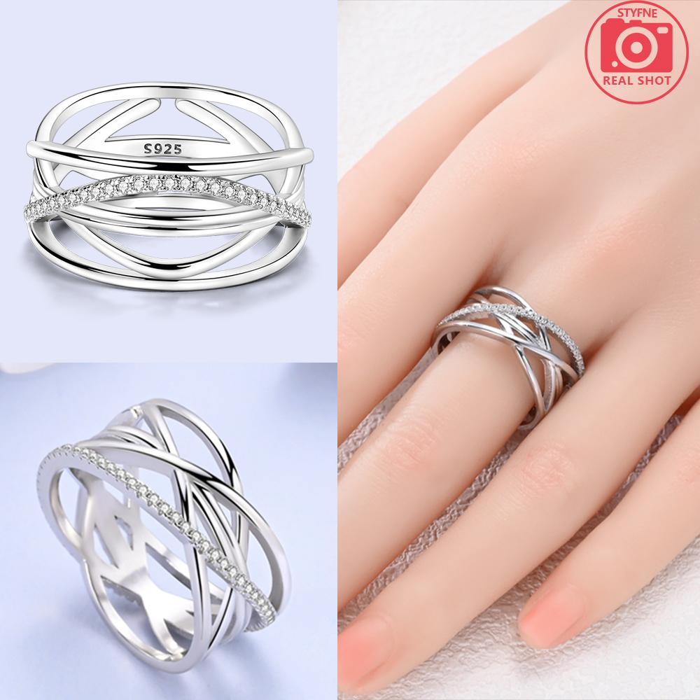 Authentic copper Moon Stars Ring Colorful Feather Love Heart Infinite Ring Delicate Valentines Day Jewellery Gift