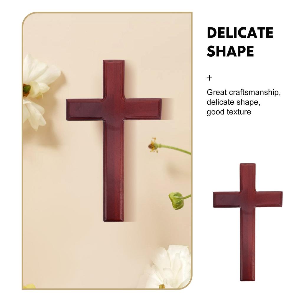 Wooden Wall Cross Decor Christian Hanging Cross 25cmx14.5cm Religious Crucifix for Home Church Wall Decoration