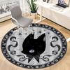 1PC Cat Moon Office Round Area Rug, Mat Suitable For Office, Under Office Chairs Bedroom Living Room Home Decor, Room Deco