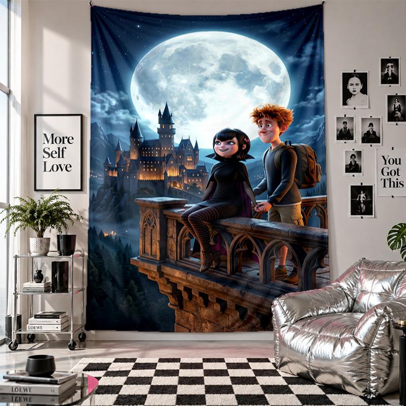Wall TapestryHotel Transylvania Art Hanging Cloth Decorative Background Cover for Room Decoration