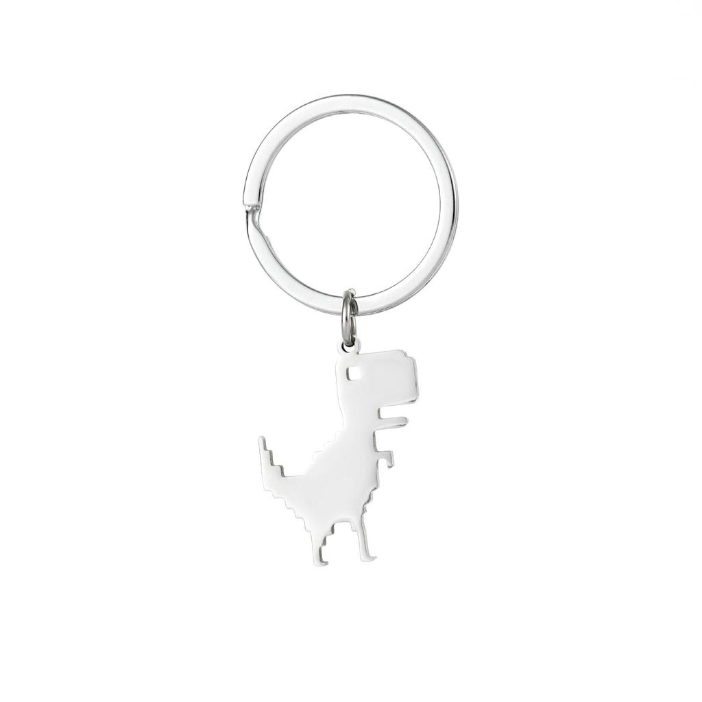 Gold Silver Black White Splicing Cat Stainless Steel Keychain Cute Cartoon Design Fashion Couple Pendant Practical Backpack Decoration