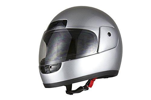 

Bike Parts Center Motorcycle Helmet, Full Face, Silver, Free Size (57cm-60cm) 7302