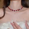 European-American Rhinestone Geometric Earring & Necklace Set: Exquisite High-End Clavicle Chain with Retro Flair.