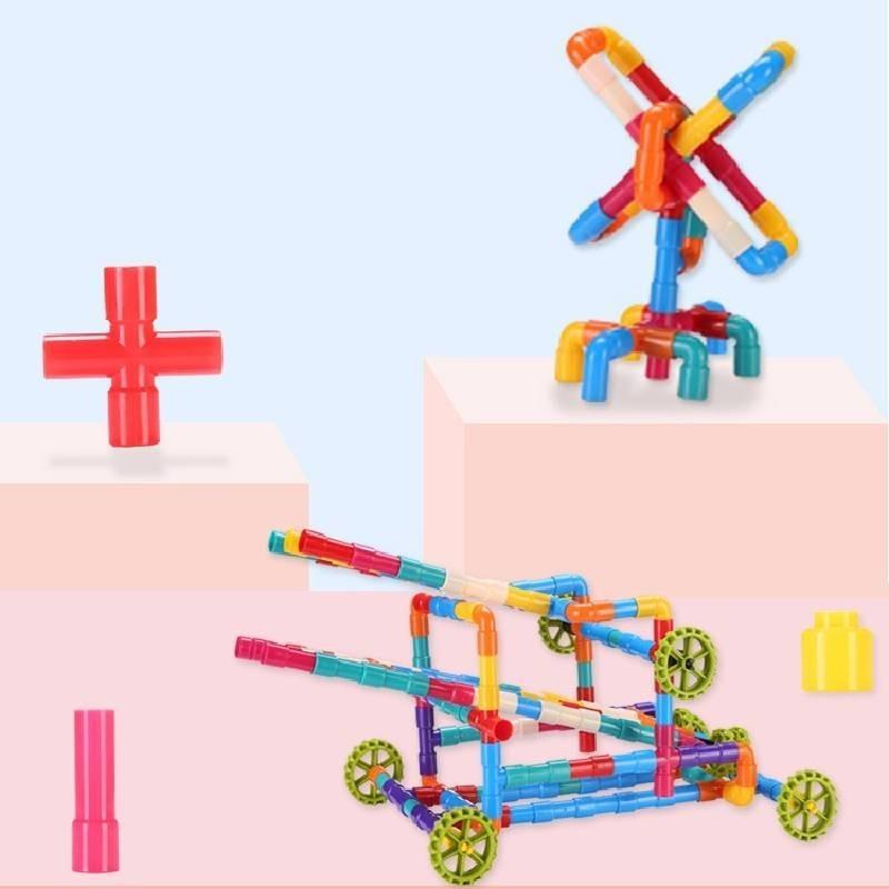 Wasserrohr Bausteine Kreatives Puzzle Montagespielzeug Für Jungen und Mädchen 2-3 Jahre