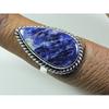 Natural Blue Sodalite 925 Solid Sterling Silver Ring Size US-9 PG-130