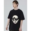 Black T Shirt with Abstract Face Print for Casual Wear