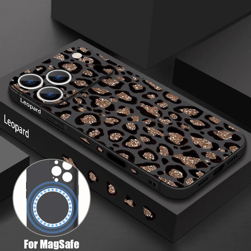 

Brown Leopard Patterned Phone Case For iPhone 17 Pro Max 16E Air 16 15 14 13 12 Pro Max 11 Magnetic For Magsafe Soft TPU Cover iPhone 15