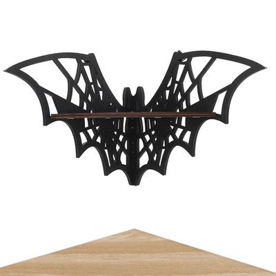 Bat Corner Shelves Wooden Floating Bat Wall Corner Shelves Gothic Jewelry Display Shelf Halloween Decorative Shelf For Home