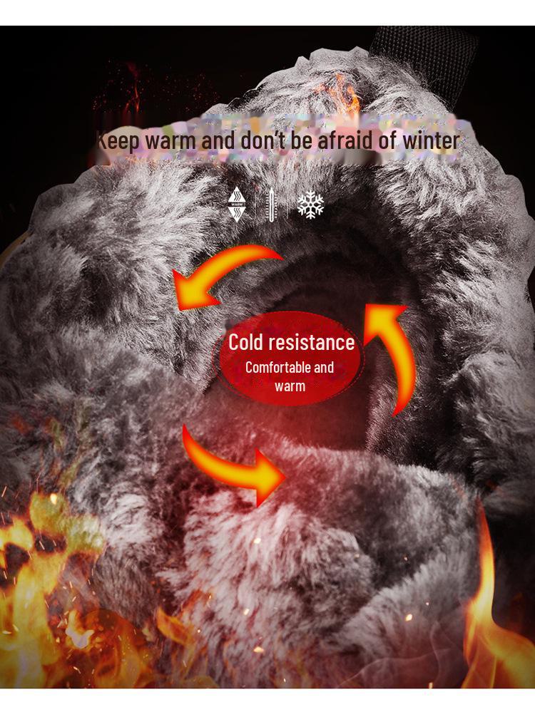 British Style Men's Winter High-Top Velvet Lace-Up Cotton Boots with Thick Soles