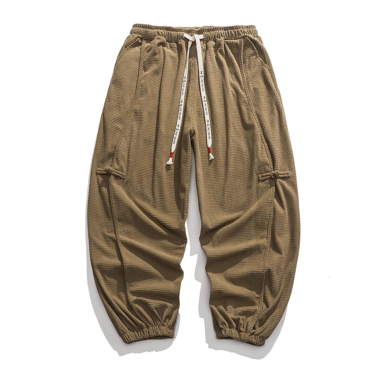 

2024 Autumn/Winter Plus Size Men s Chinese Style Frog Button Wide-Leg Trousers 2XL