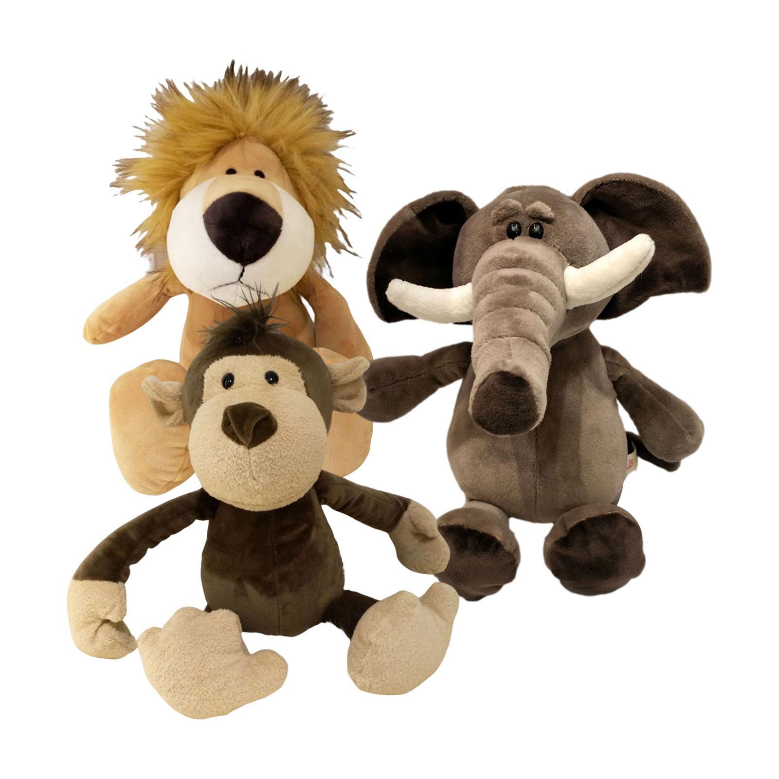 

Мягкие игрушки для животных | Мягкие игрушки в виде льва, слона, обезьяны | Мягкие игрушки в виде животных джунглей размером 9,8 дюйма, обнимающиеся подушки для детей и малышей