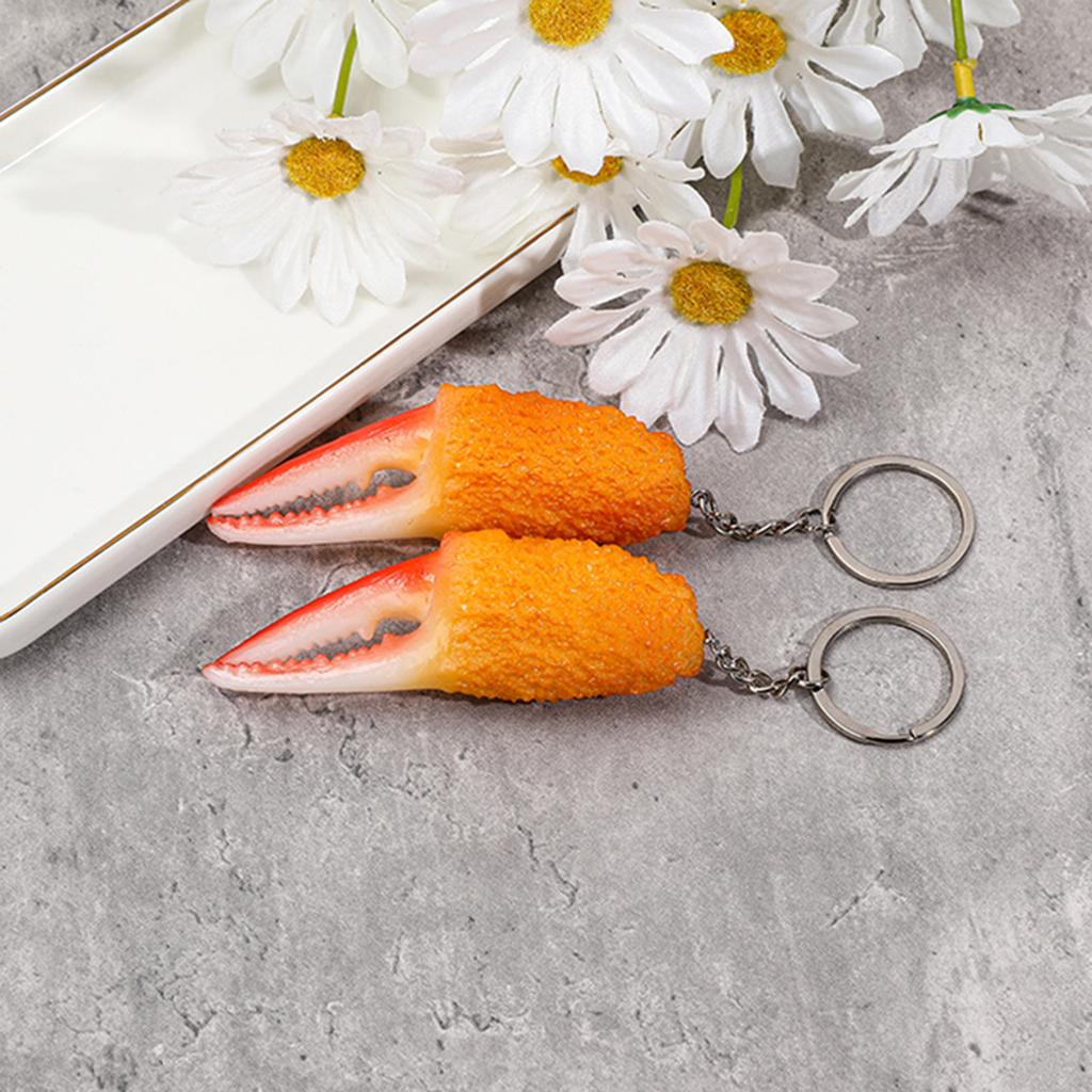 Portachiavi Cibo Finto a Forma di Granchio Regalo per Amico Famiglia Design Decorativo Ideale per l'Essenziale Quotidiano