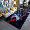 Wolf Art Printed Carpet – Blue and Red Abstract Animal Design Rug Suitable for Use As an Anti-slip for Living Room Bedroom Sofas