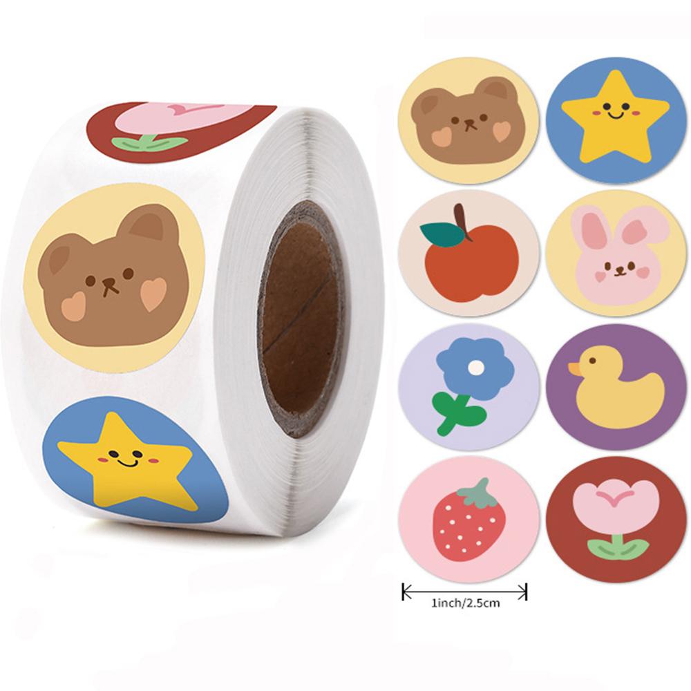 100-500pcs Children s Cartoon Animal Stickers Baby Stickers Kindergarten Inspirational Little Red Flower Reward Stickers