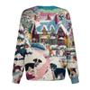 Women's Casual Long-Sleeved Single-Breasted Christmas-Themed Print  Cardigan
