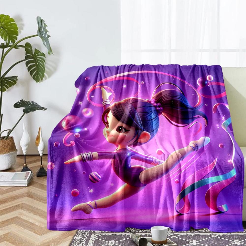 Gymnastics Theme Printed Blanket - Perfect for Couch, Bed, Travel & Outdoor Use | Machine Washable, Cozy & Durable.