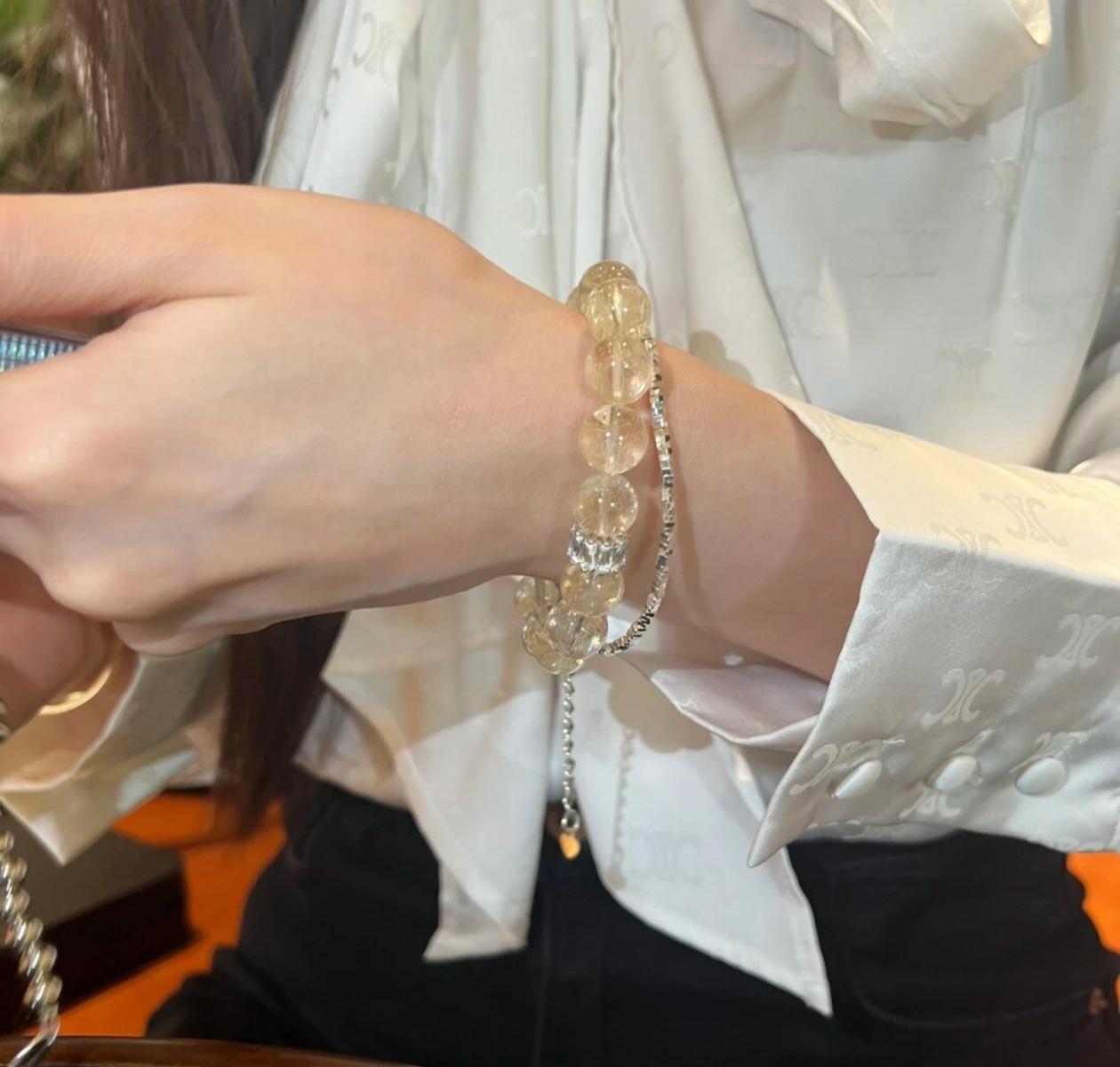 

Женский браслет с лимонно-желтым кристаллом — однорядное украшение в стиле Girlfriend 10mm Lemon Crystal