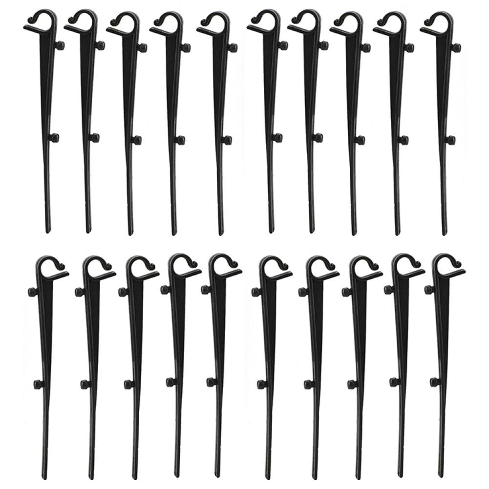 Cleme Jgheab 20 buc Negru Jgheaburi cu Acoperiș Plat Păstrează Curat Fabricat din Plastic