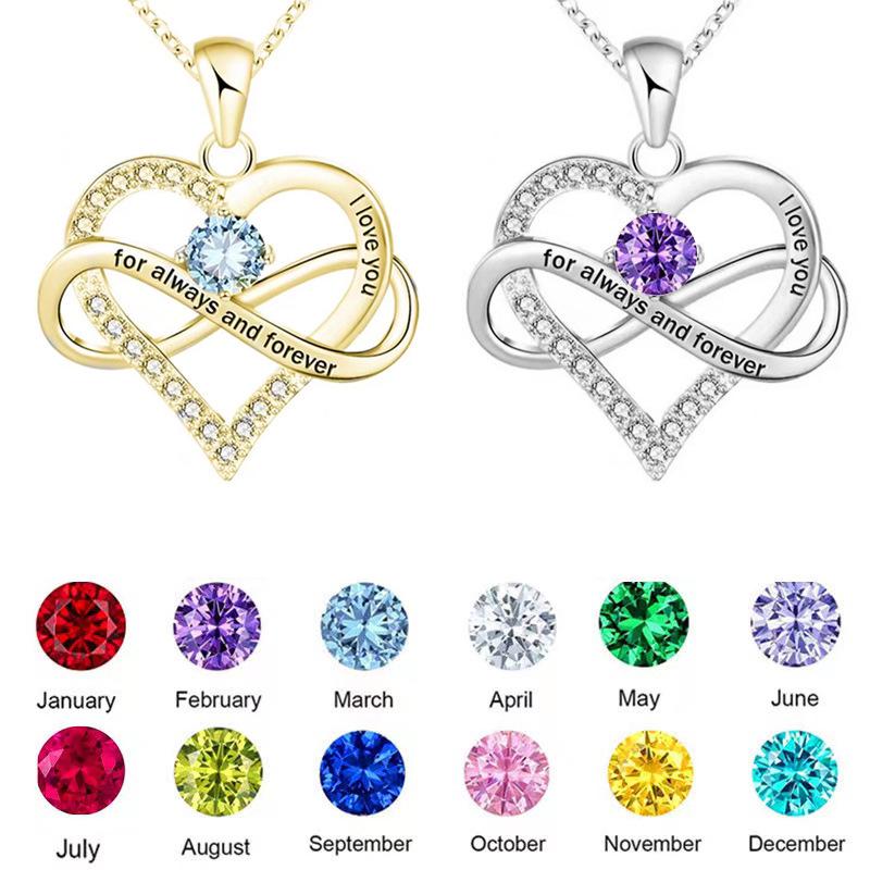 Sterlingsilber Zirkon Herz "Ich liebe dich" Halskette - Vielseitiger Modeschmuck
