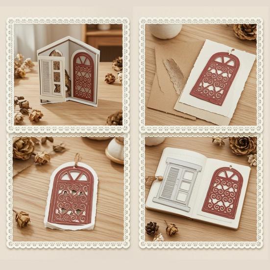 Cutter Mold, Door And Window Shape Cutting Dies, Carbon Steel Frame Template, for DIY Handmade Cards And Paper Art