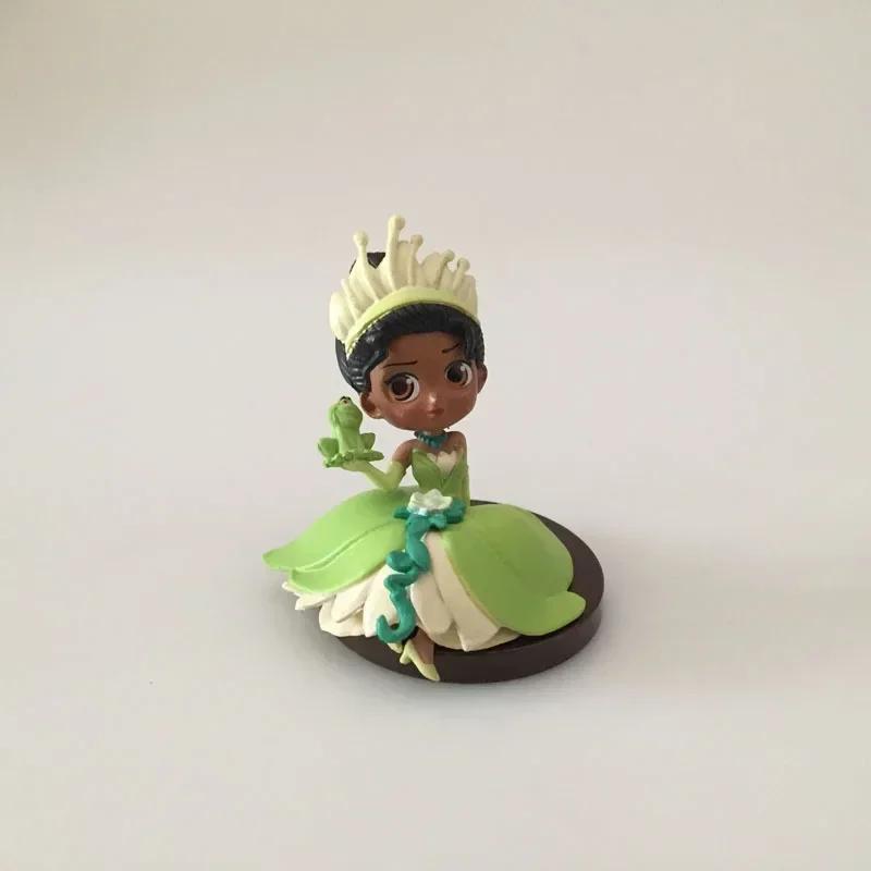 Hot 8pcs/set Q Posket Princess Tiana Snow White Rapunzel Ariel Cinderella Belle Mermaid PVC Figures Model Toys Kid Gift