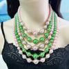 Modern Multi Strand Imitation Pearls Jewelry Set With Coordinating Earrings Sturdy Stylish Accessory Collection