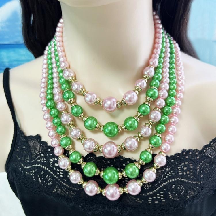 Modern Multi Strand Imitation Pearls Jewelry Set With Coordinating Earrings Sturdy Stylish Accessory Collection