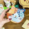 Cute Cat Shaped Handmade Patchwork Coin Purse Soft Cotton For Carrying Coins Keys Lipsticks Daily Use