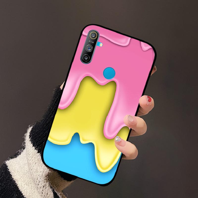 For Realme C3 4G Case Luxury Black Soft Silicone TPU Cover Shockproof Bumper For Oppo Realme C 3 RMX2021 Phone Protective Fundas