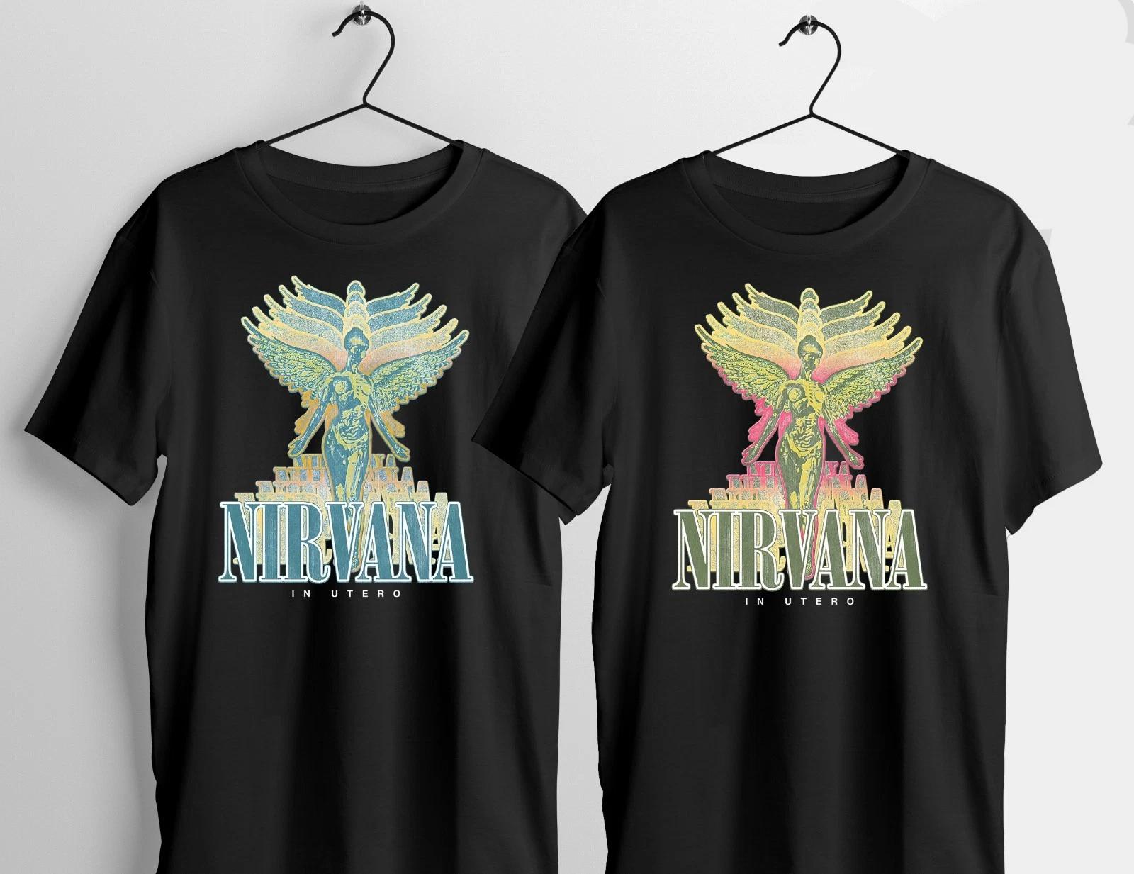 Nirvana In Utero black Cotton T-Shirt - Grunge, Alternative Rock, music gift Tee S