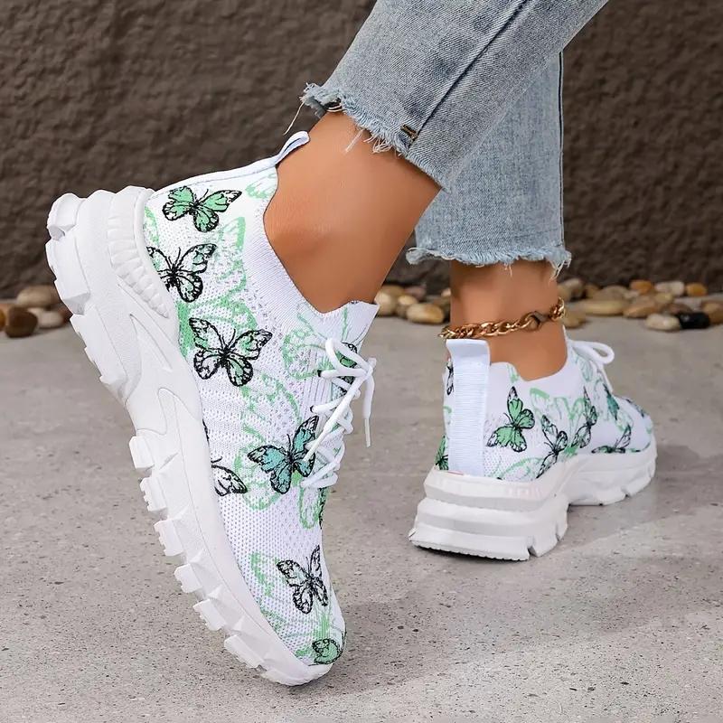 Women's Butterfly Pattern Casual Shoes Lightweight Sports Shoes