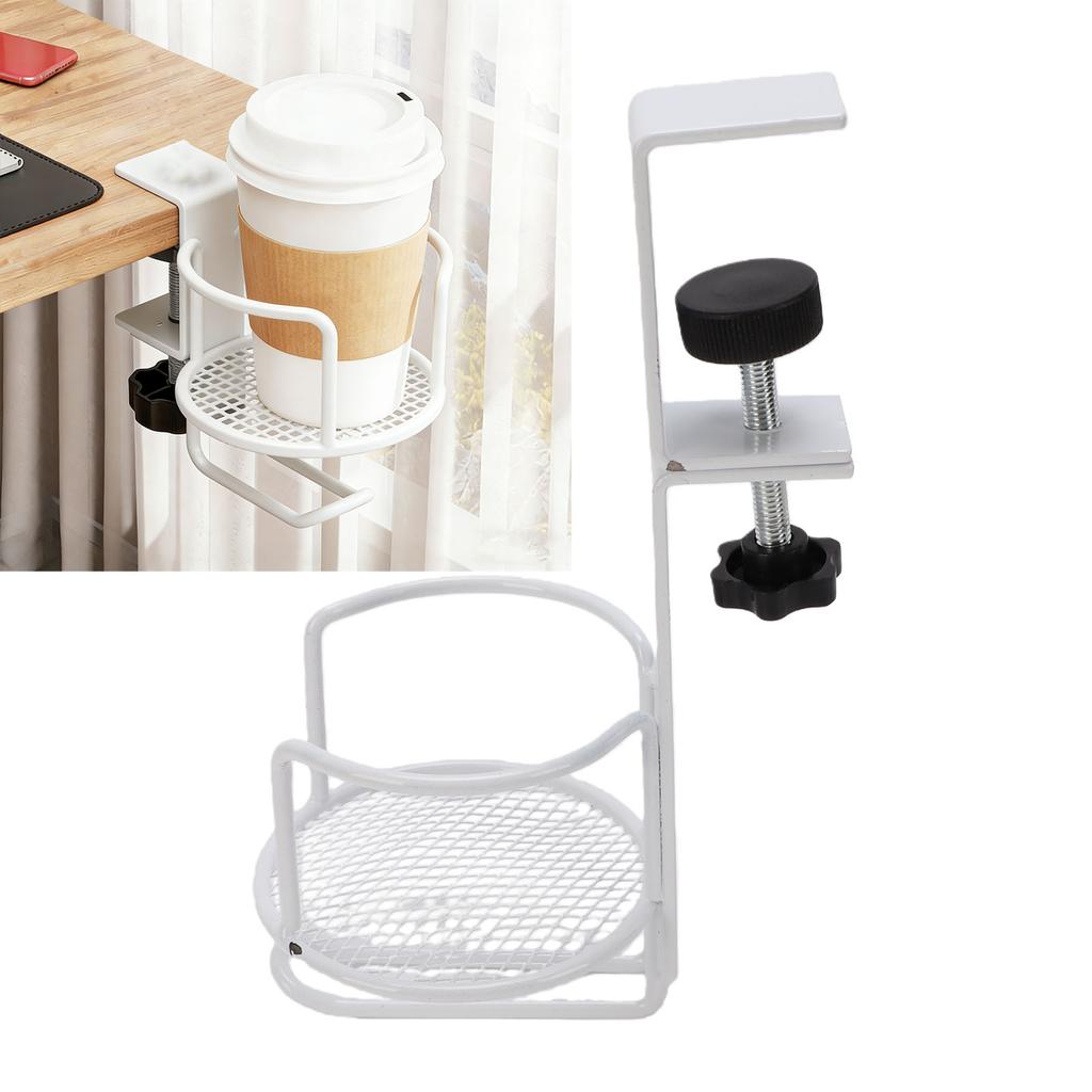 Desk Cup Holder Headphone Hanger Metal 2 in 1 Table Cup Holder Under Desk Headphone Bag Hook for