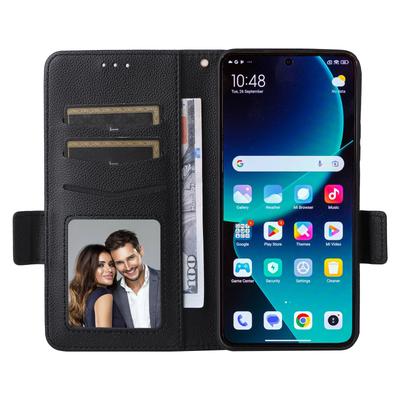 For Xiaomi 14T Pro Case with Wrist Strap Litchi Texture PU Leather Wallet Phone Cover
