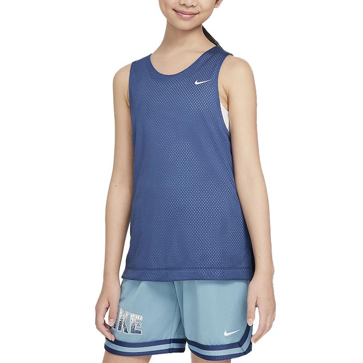 

Nike Dri-Fit Двусторонняя Джерси Свободного Кроя Модная Мягкая Двусторонняя Одежда Детские Топы Таинственный-Темно-синий FZ5242-461 S