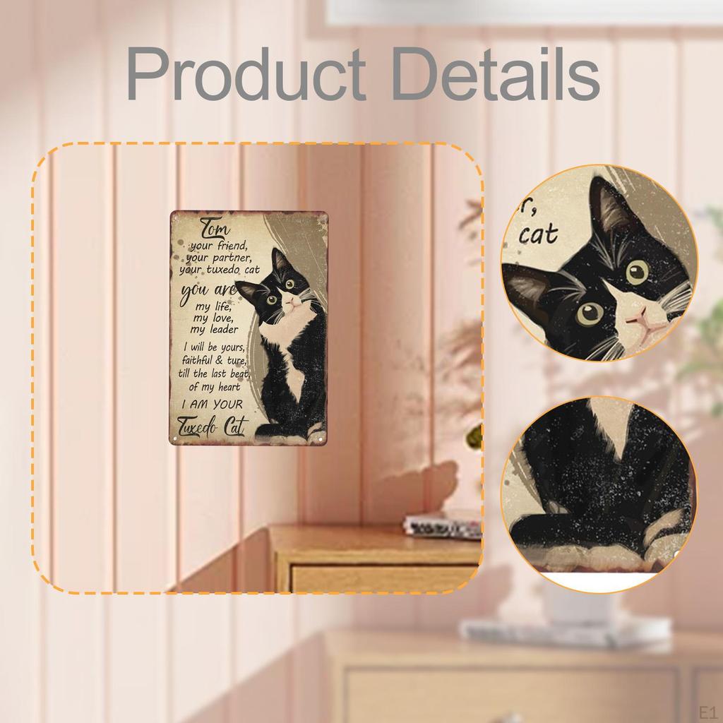 Tin Painting Cat Emotional Decoration Pet Oath Plate Design Plaque Poster for Club Pub Store