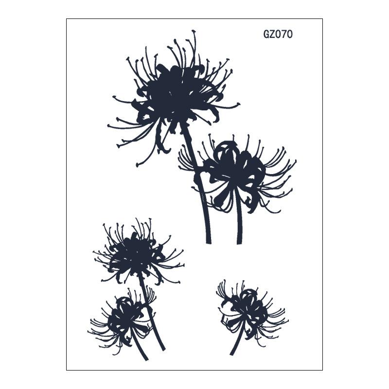 Beauty Stickers Plain Flowers Herbal Tattoo Stickers Waterproof Anime Cartoon Geometry Lasting Juice Tattoo Stickers