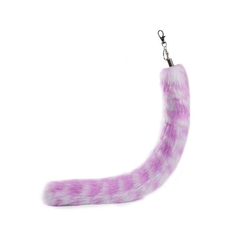 Long Animal Tail Keychain Plush Tail Charm Key Holder Keyring Pendant Decorations Purse Bag Charm for Handbag Backpacks