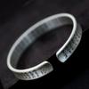 Zuyin 999 Antikes Prajnaparamita-Herz-Sutra-offenes Armband, weibliches reines Silber, Retro-Persönlichkeits-Buddha-Charakter, Herrenarmband, Handgelenkschmuck