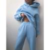 European and American Style Autumn and Winter Casual Thick Long Sleeved Sweatshirt Long Pants Two-piece Set for Women