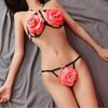 Passionate Rose Flower Lingerie Set: Hollow-Out Bra & Bikini Pajama