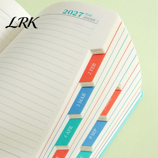 Akademický rok 2027 Měsíční diář s indexovými záložkami měsíců, Silný papír a Odolné záložky deníku, Kryt z PU kůže, Přenosný organizér rozvrhu