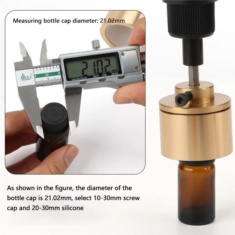 AAAF Máquina Eléctrica Portátil para Tapar Botellas Herramienta Ajustable para Apretar Tapones de Rosca Para Tapa Redonda/Tapa de Pulverizador de 10-50 mm Enchufe EU UE