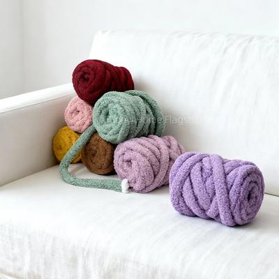 500g Teddy Roll Chunky Yarn Thick Cored Cotton Wool Tube Yarn DIY Blanket Cushion Bulky Arm Roving Handwork Knitting Spin Yarn