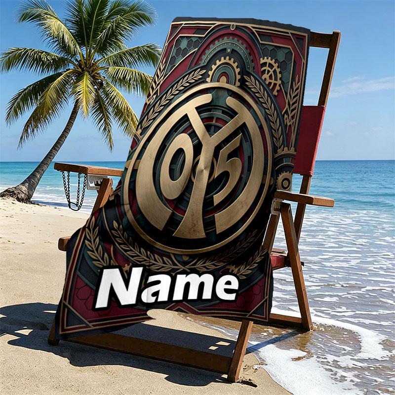 Custom Name Personalized 05 1FSV Mainz 05 Print Beach Towel, for Trip Camping Beach Party Home Decor, Birthday Gift for Family & Friends