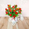 Simulation Flower Decorations Rattan Flower Basket Tricycle Bicycle Model Home Garden Wedding Party Decoration Romantic And Cute